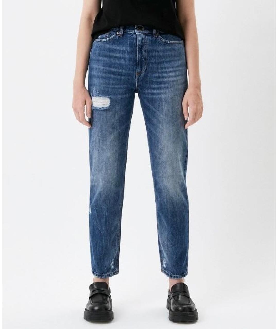 TWIN-SET Синие хлопковые прямые джинсы, фото 9