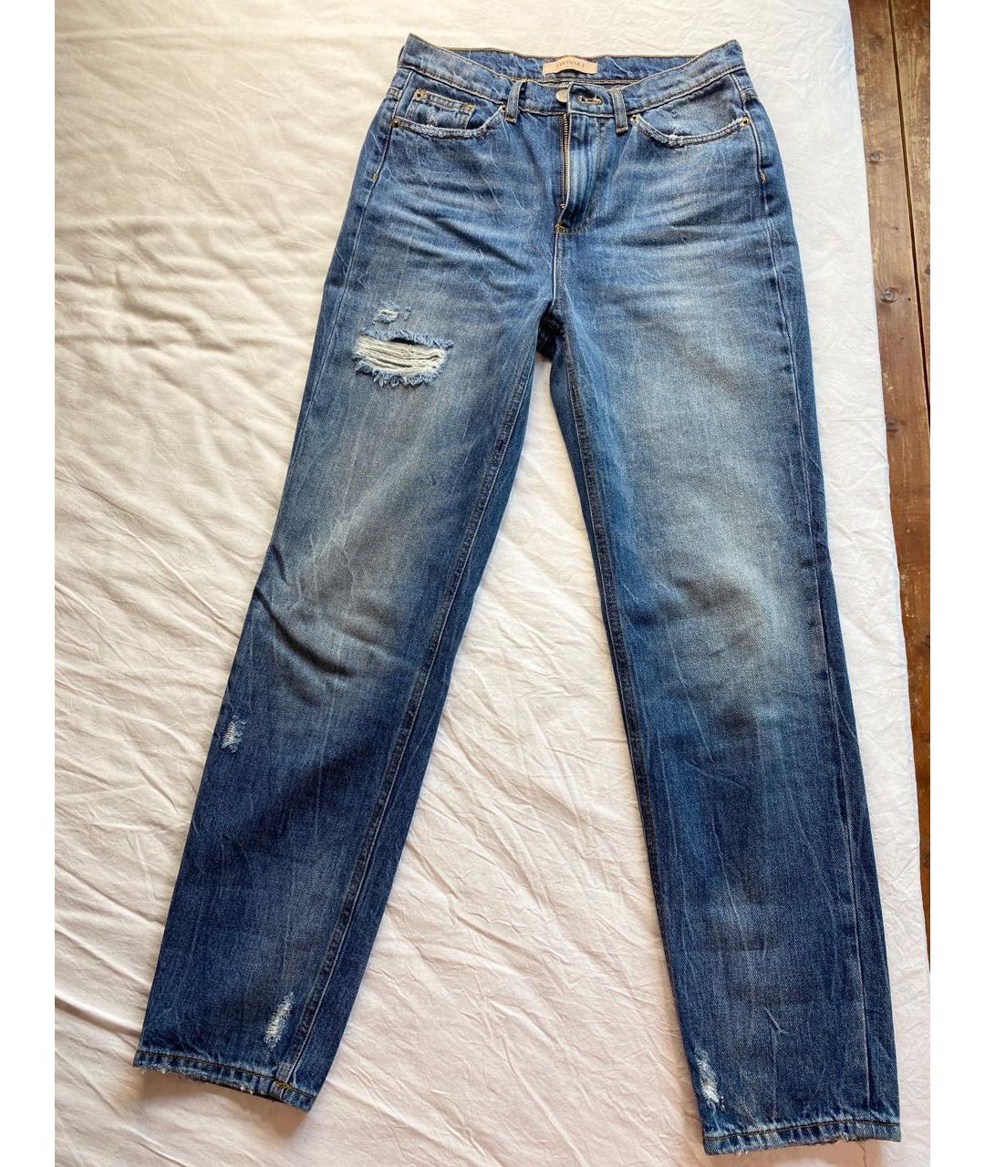 TWIN-SET Синие хлопковые прямые джинсы, фото 7