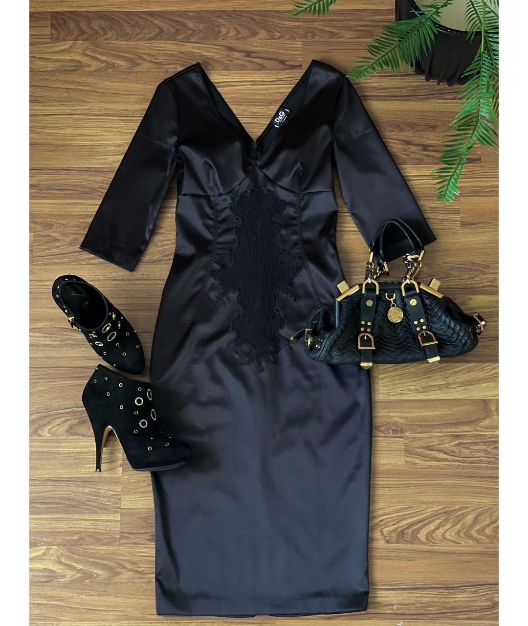 DOLCE&GABBANA Черное шелковое вечернее платье, фото 5