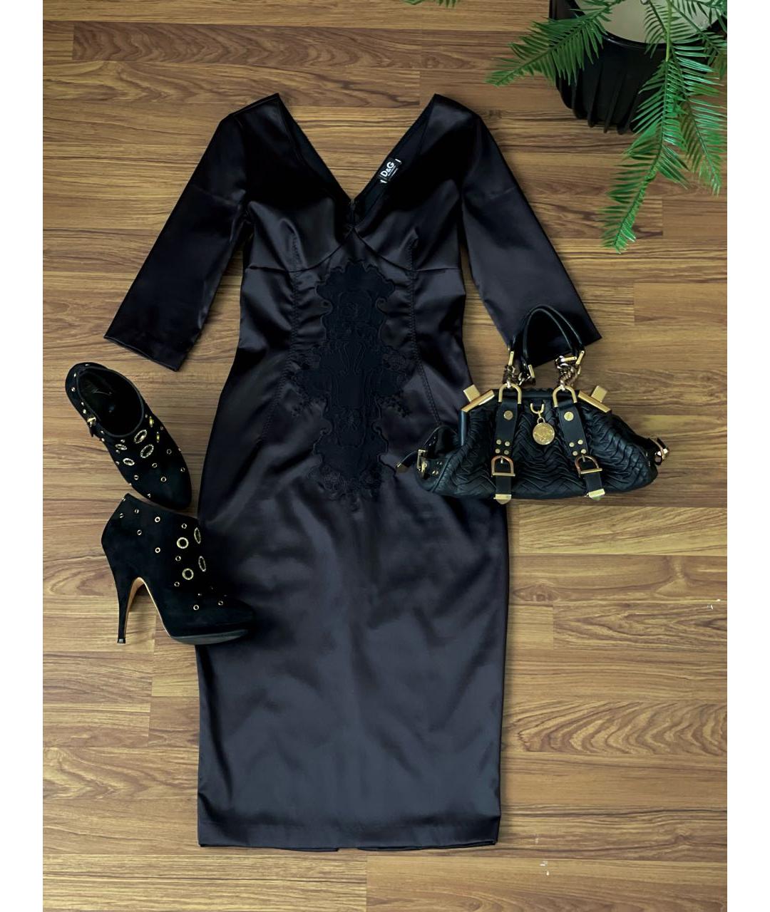 DOLCE&GABBANA Черное шелковое вечернее платье, фото 2