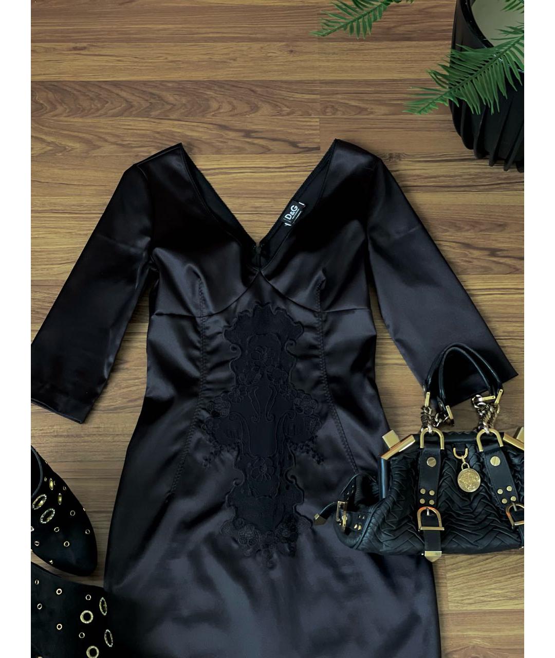DOLCE&GABBANA Черное шелковое вечернее платье, фото 4