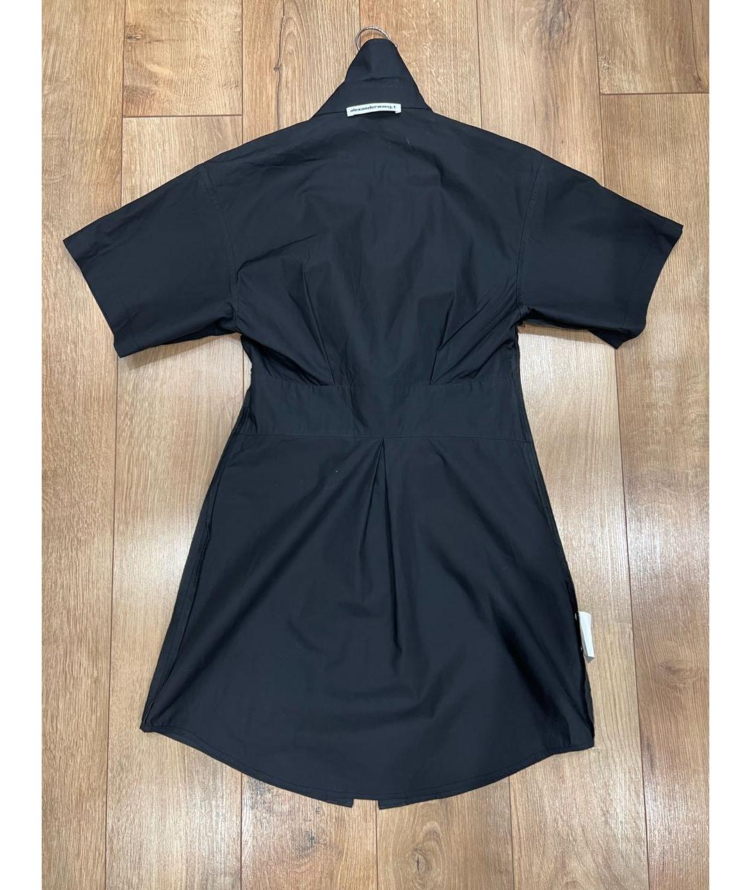 ALEXANDER WANG Черное хлопковое повседневное платье, фото 3