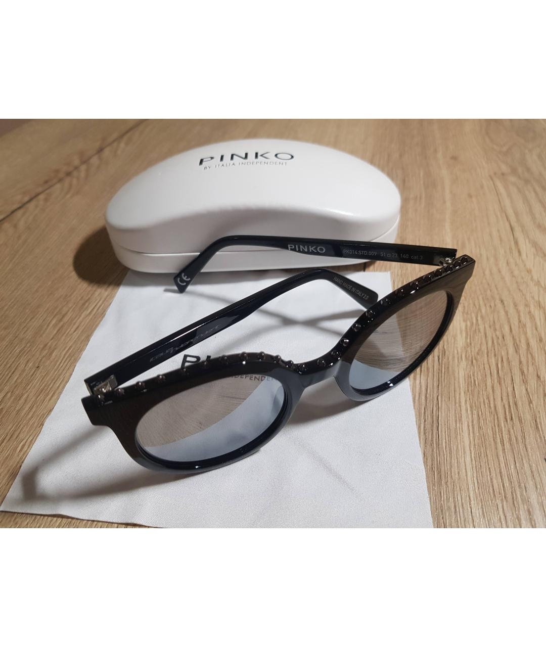 PINKO Черные пластиковые солнцезащитные очки, фото 8