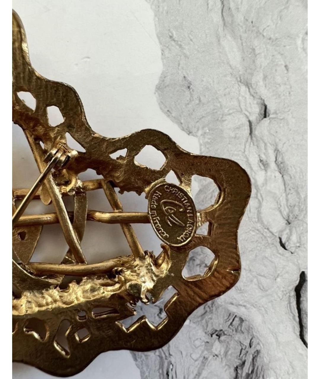 CHRISTIAN LACROIX VINTAGE Золотая металлическая булавка / брошь, фото 3