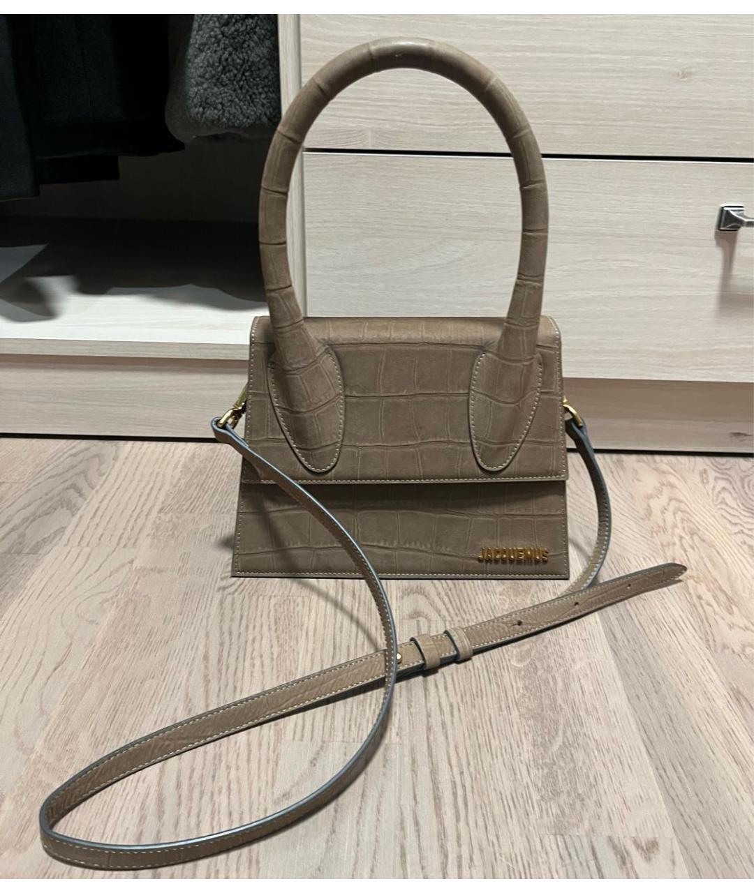 JACQUEMUS Коричневая замшевая сумка через плечо, фото 2