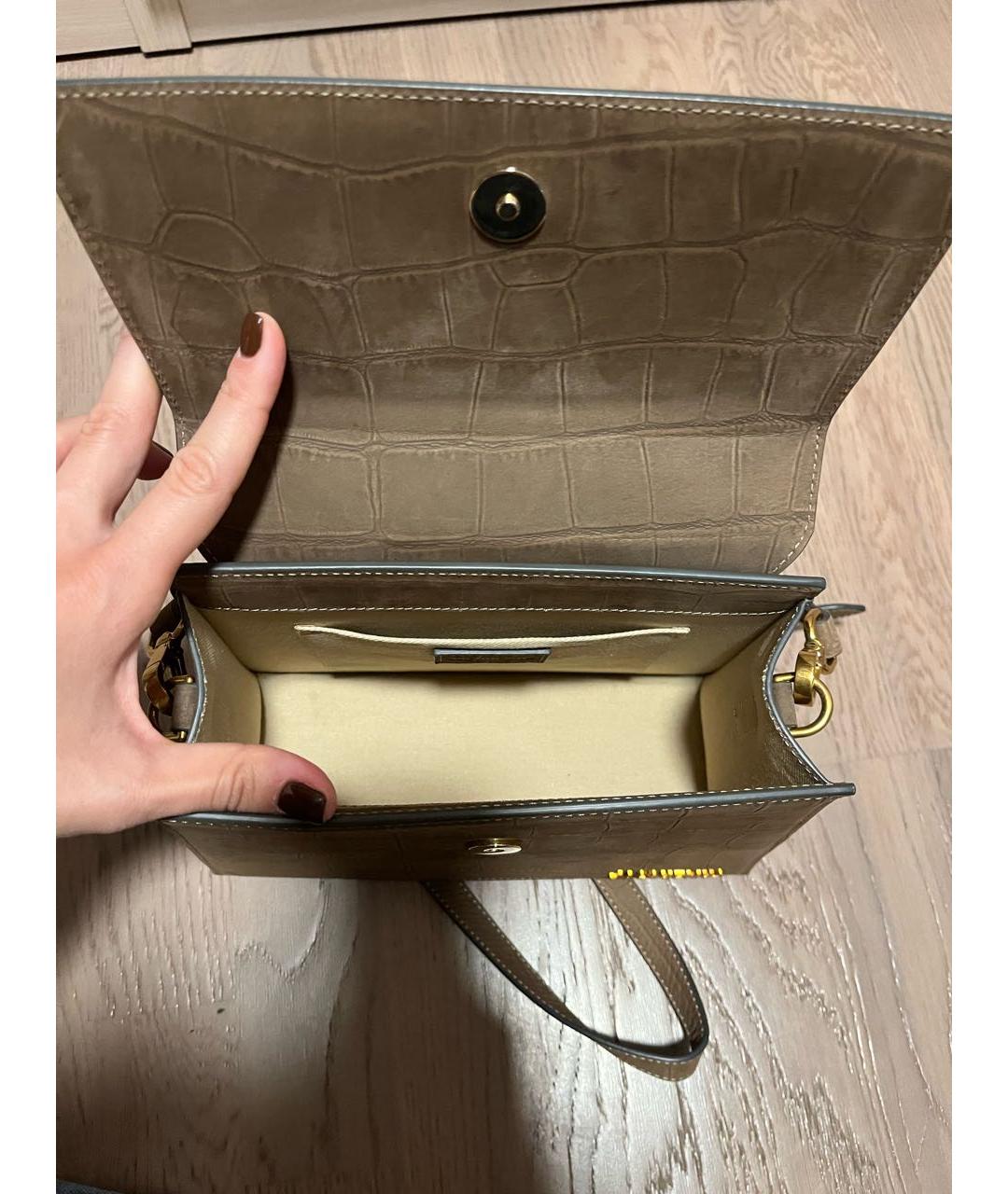 JACQUEMUS Коричневая замшевая сумка через плечо, фото 5