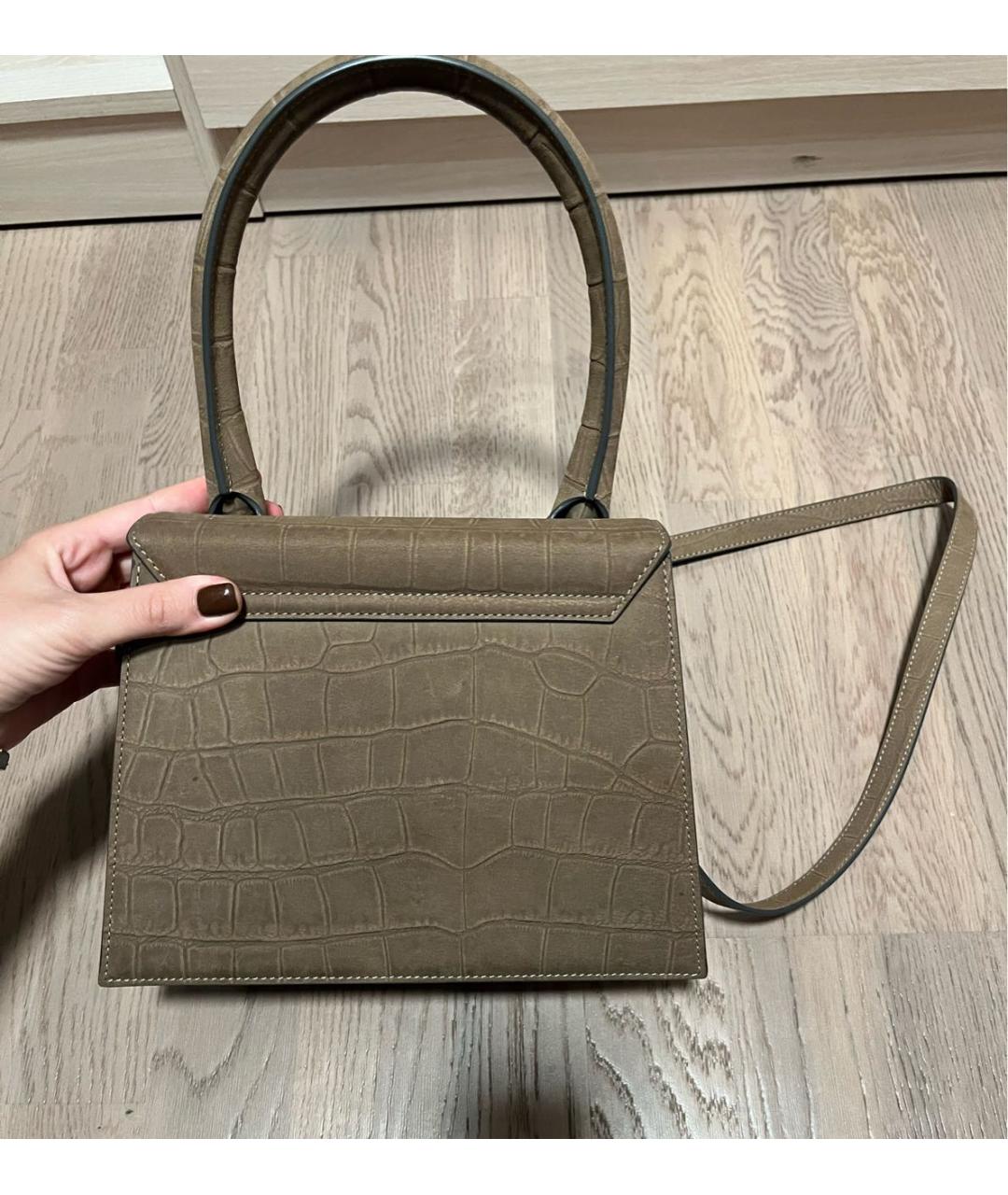 JACQUEMUS Коричневая замшевая сумка через плечо, фото 3