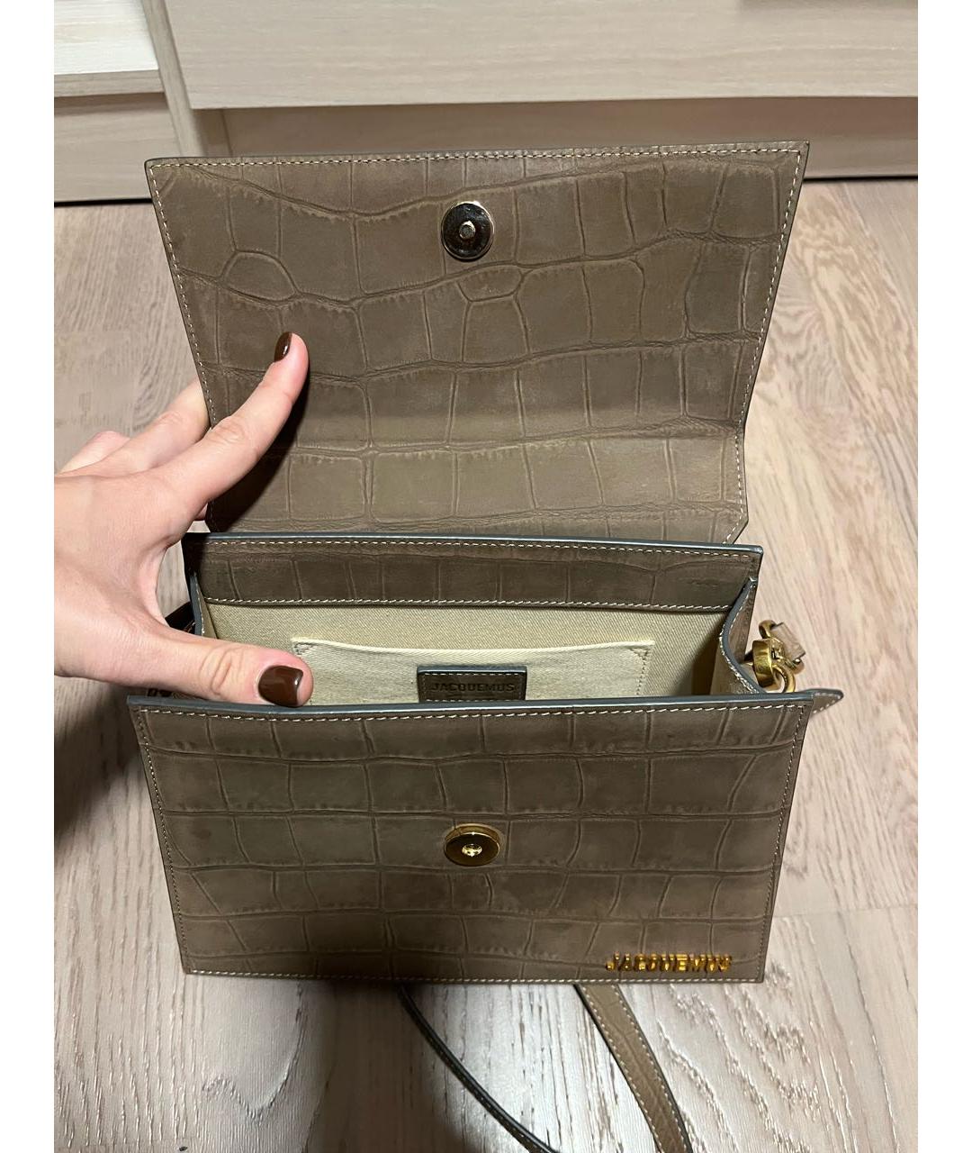 JACQUEMUS Коричневая замшевая сумка через плечо, фото 6