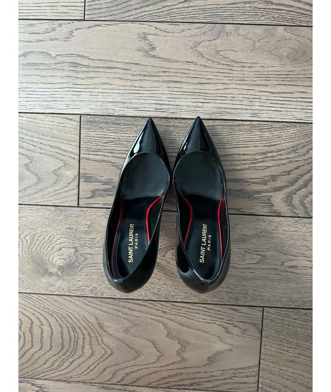 SAINT LAURENT Черные туфли из лакированной кожи, фото 3