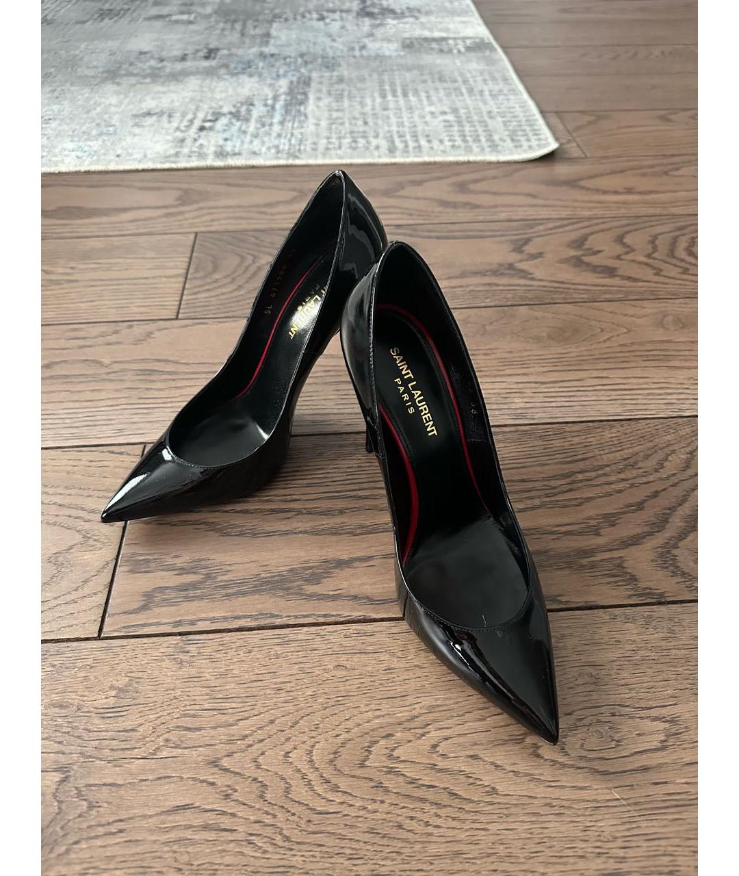 SAINT LAURENT Черные туфли из лакированной кожи, фото 7