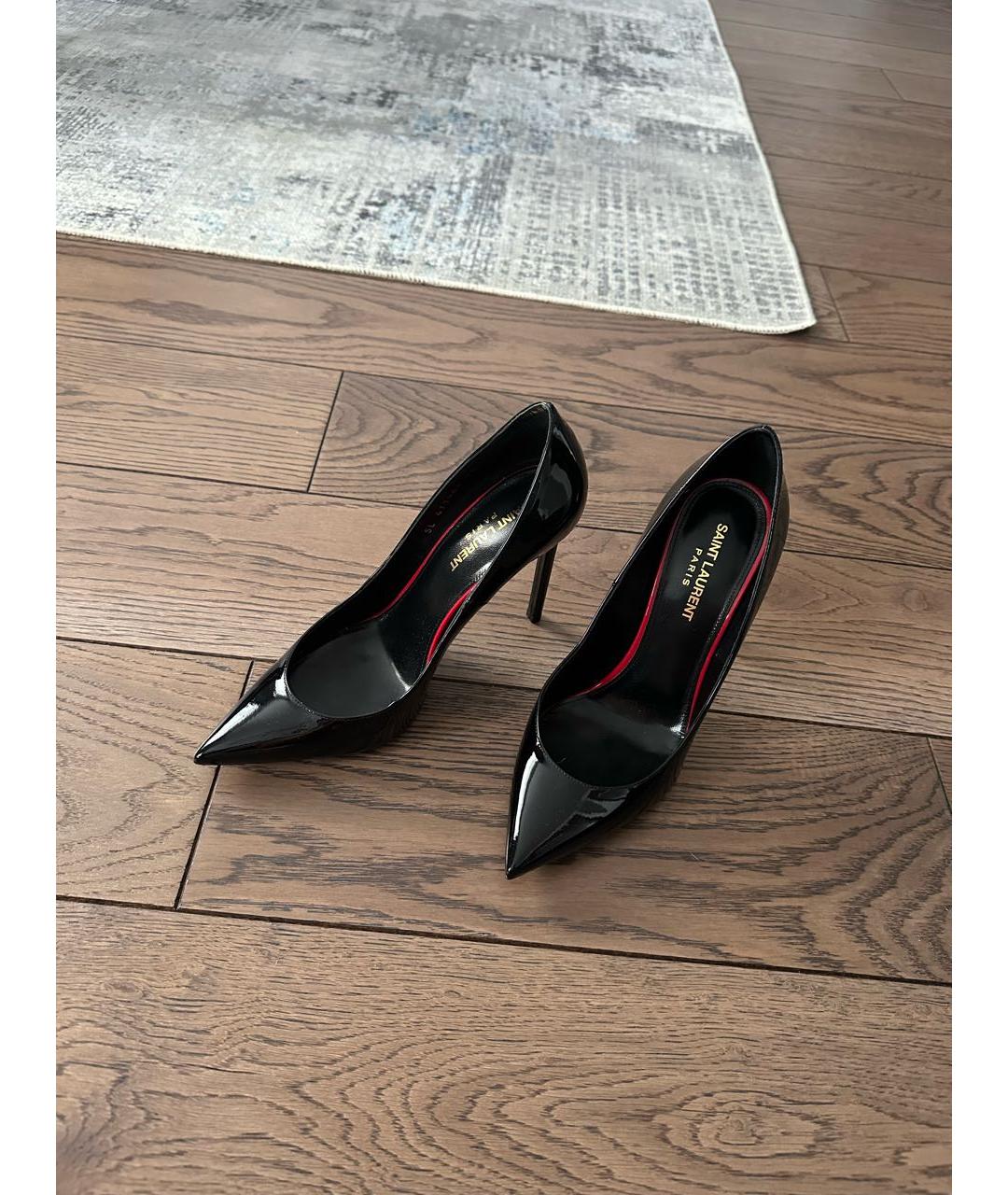 SAINT LAURENT Черные туфли из лакированной кожи, фото 6