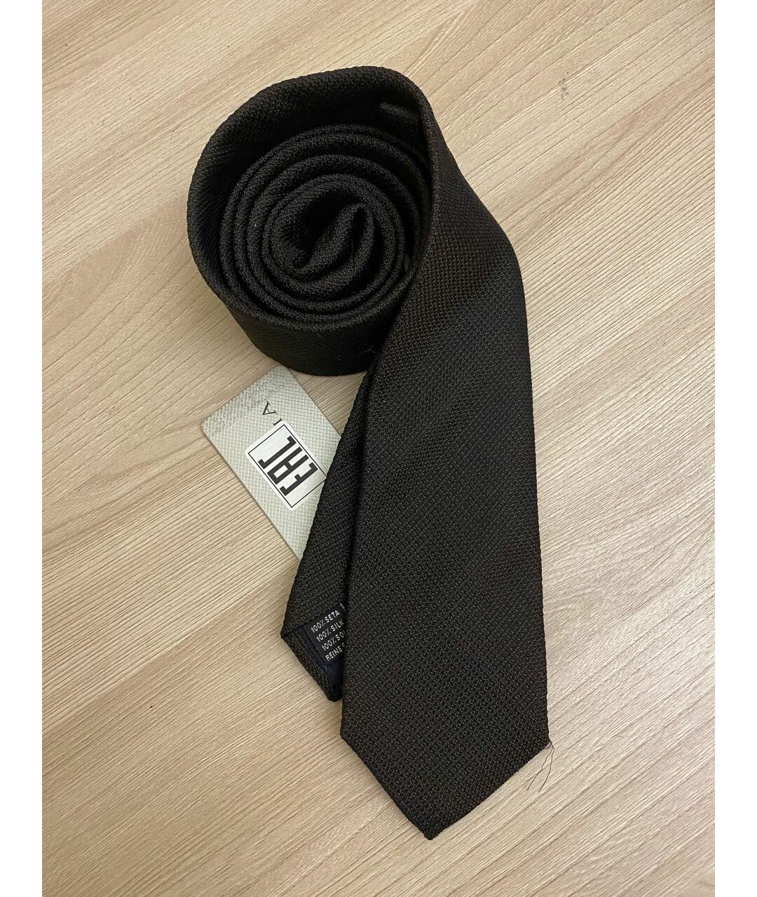PAL ZILERI Коричневый шелковый галстук, фото 4