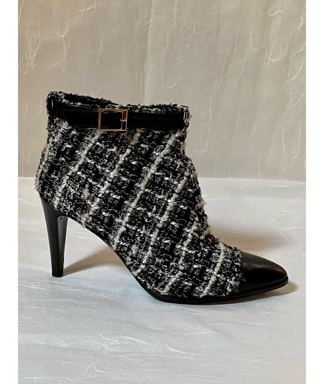 CHANEL Черные текстильные ботильоны, фото 9