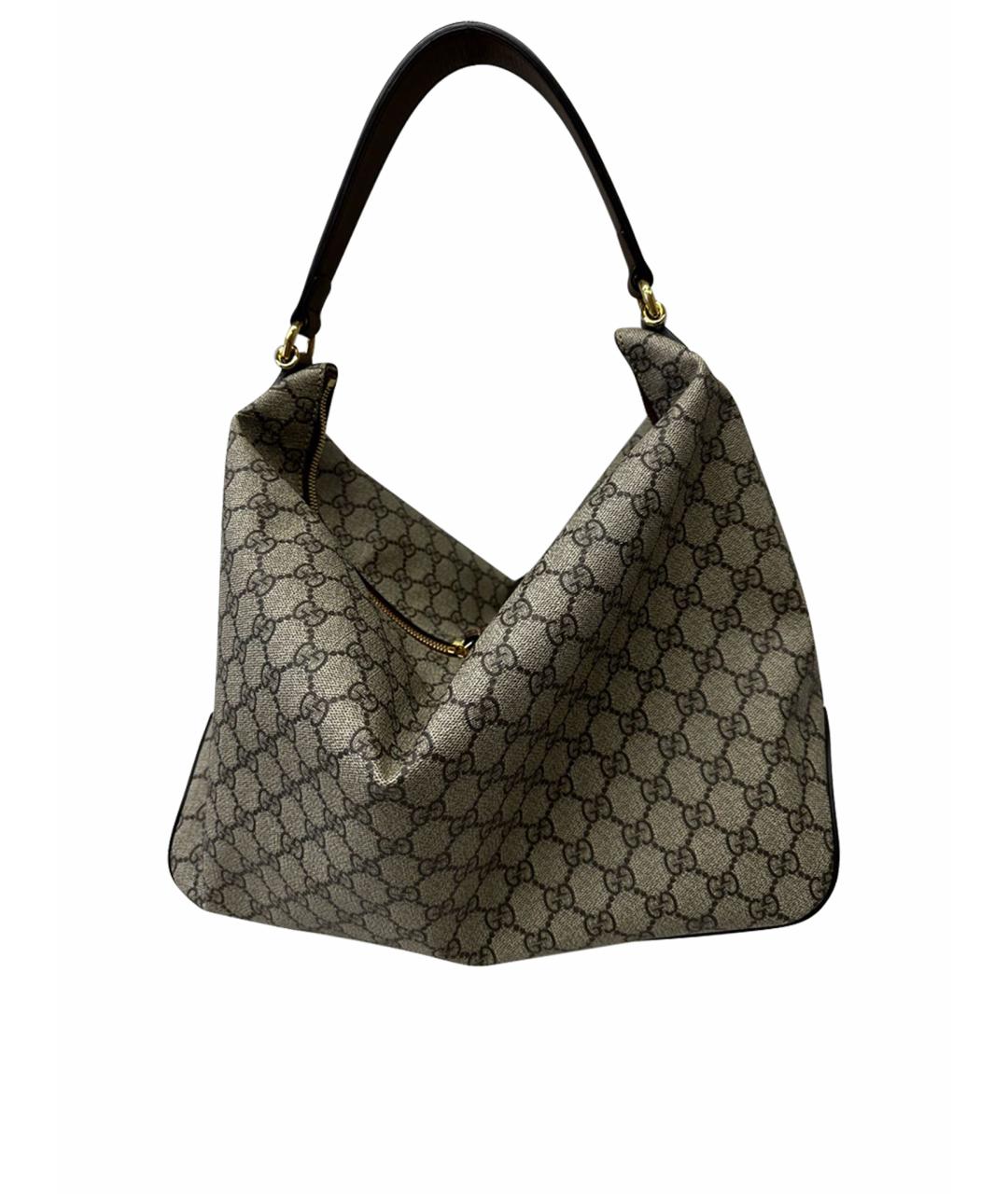 GUCCI Бежевая кожаная сумка с короткими ручками, фото 1