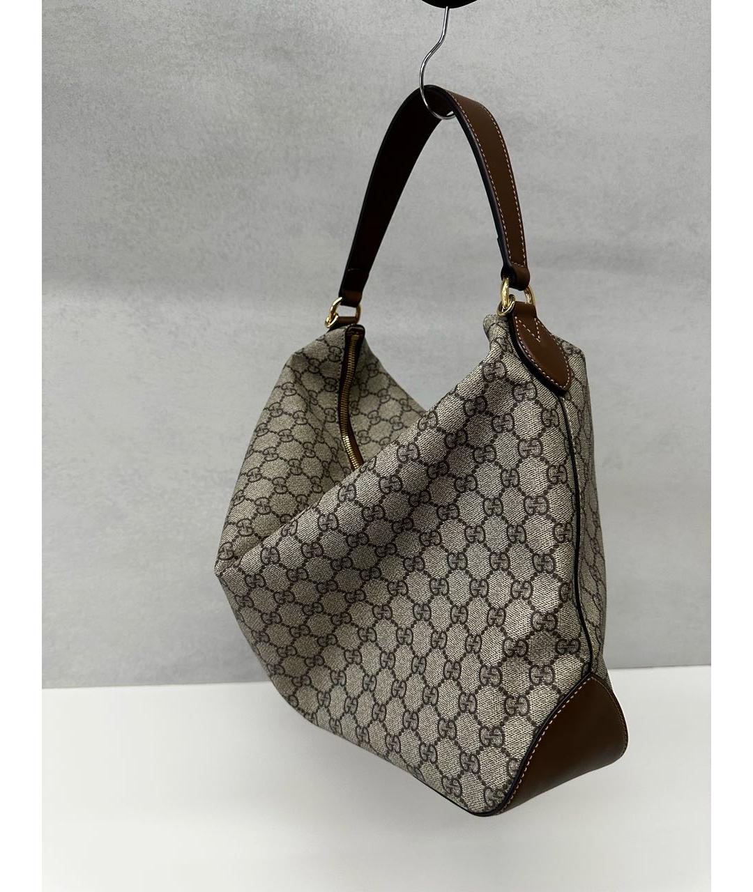 GUCCI Бежевая кожаная сумка с короткими ручками, фото 5