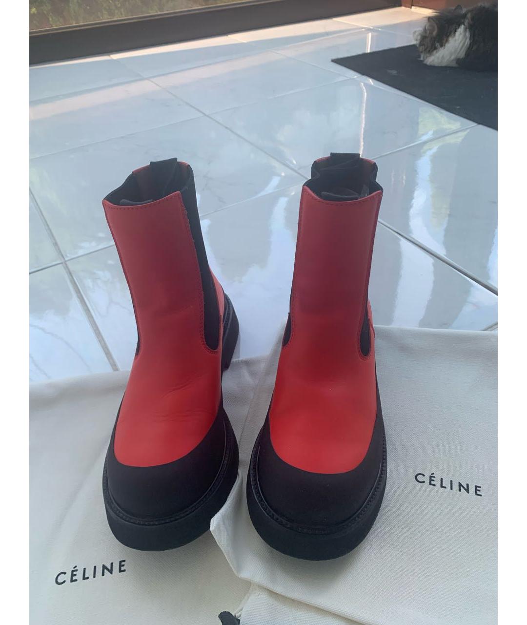 CELINE PRE-OWNED Красные кожаные ботинки, фото 2