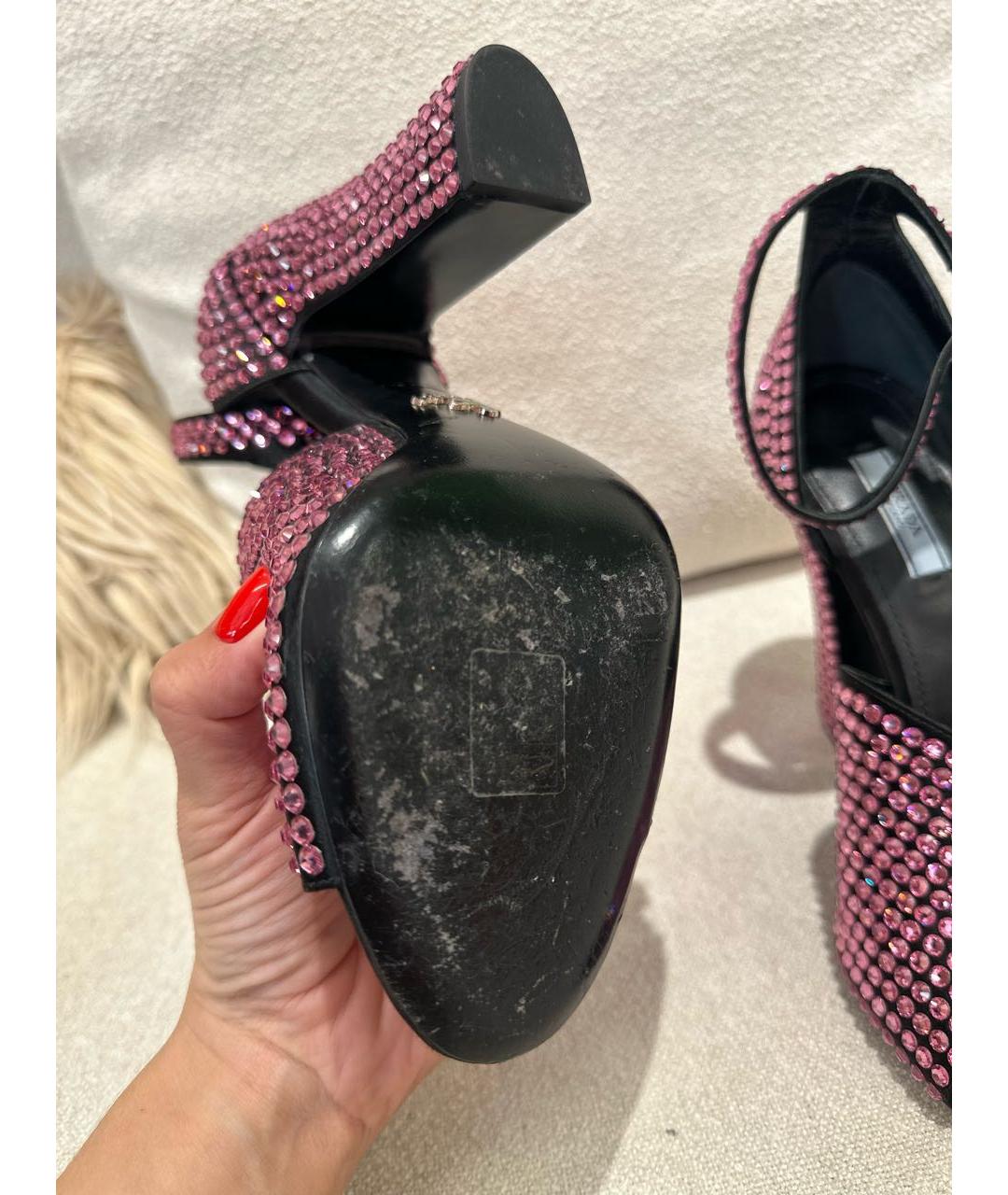 PRADA Фиолетовые текстильные босоножки, фото 3