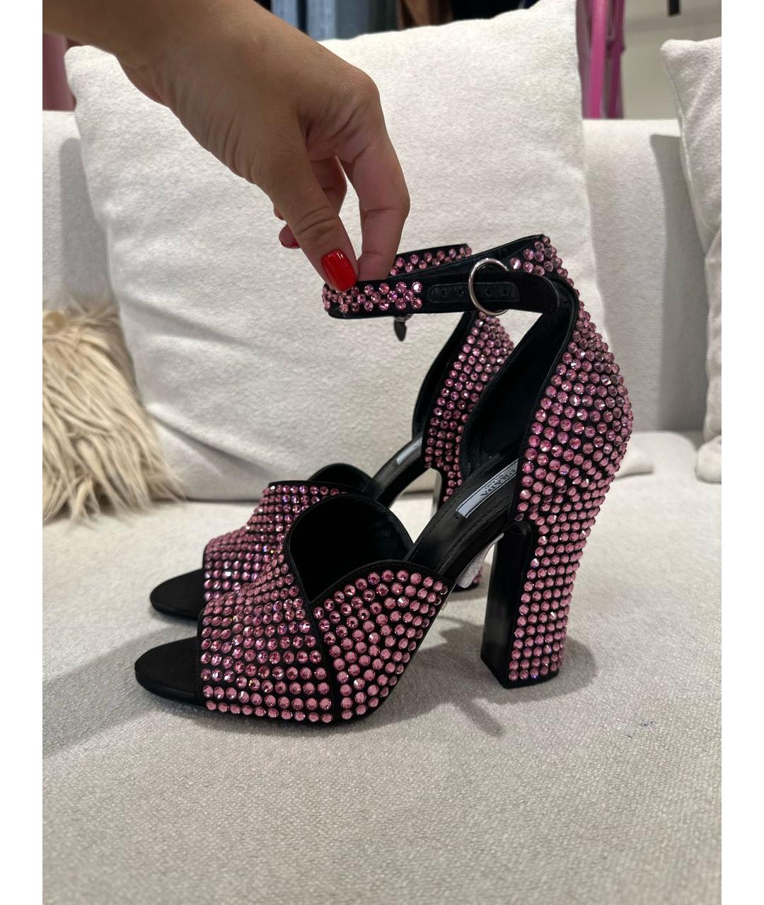 PRADA Фиолетовые текстильные босоножки, фото 5