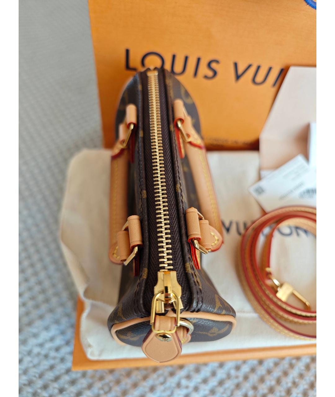 LOUIS VUITTON PRE-OWNED Коричневая сумка с короткими ручками, фото 4