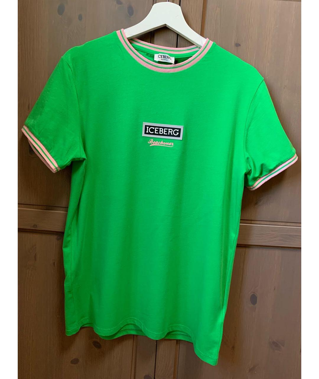 ICEBERG Зеленая хлопковая футболка, фото 7