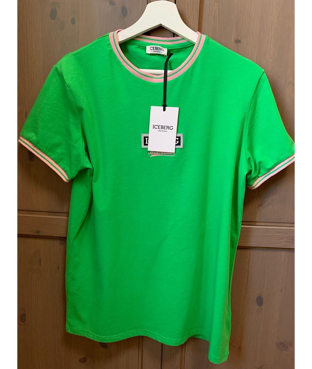 ICEBERG Зеленая хлопковая футболка, фото 3
