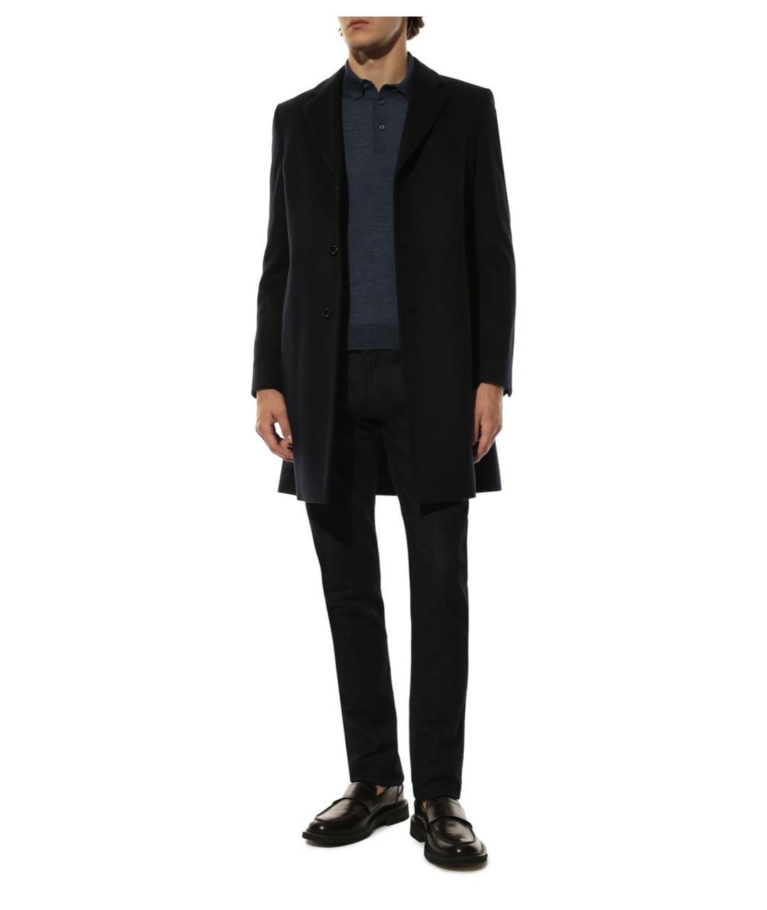 HUGO BOSS Темно-синее кашемировое пальто, фото 2