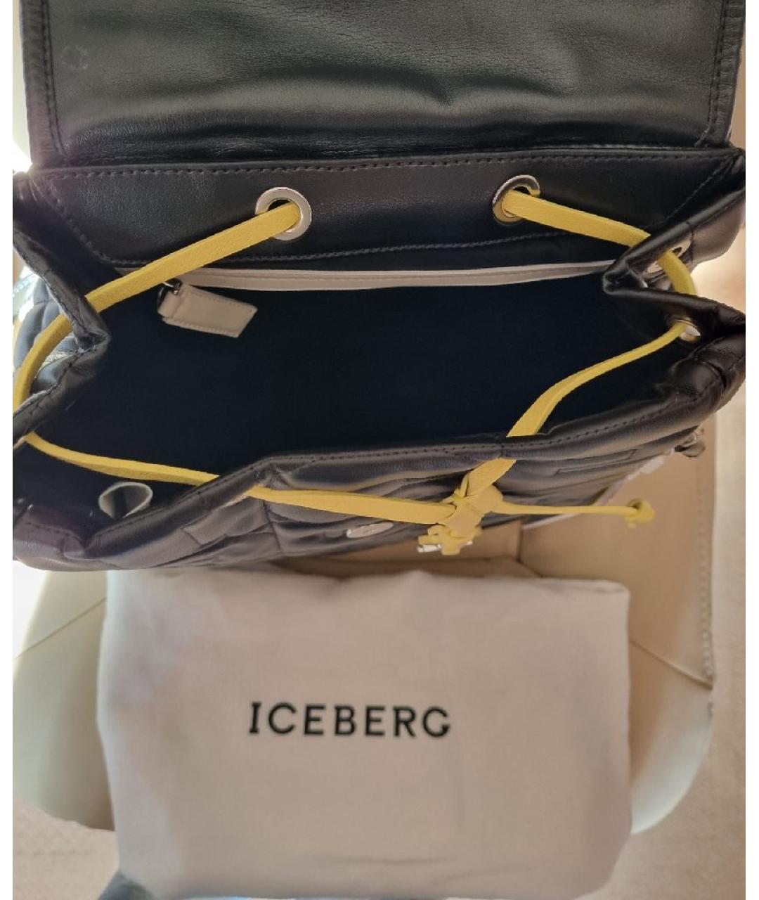 ICEBERG Черный рюкзак из искусственной кожи, фото 4