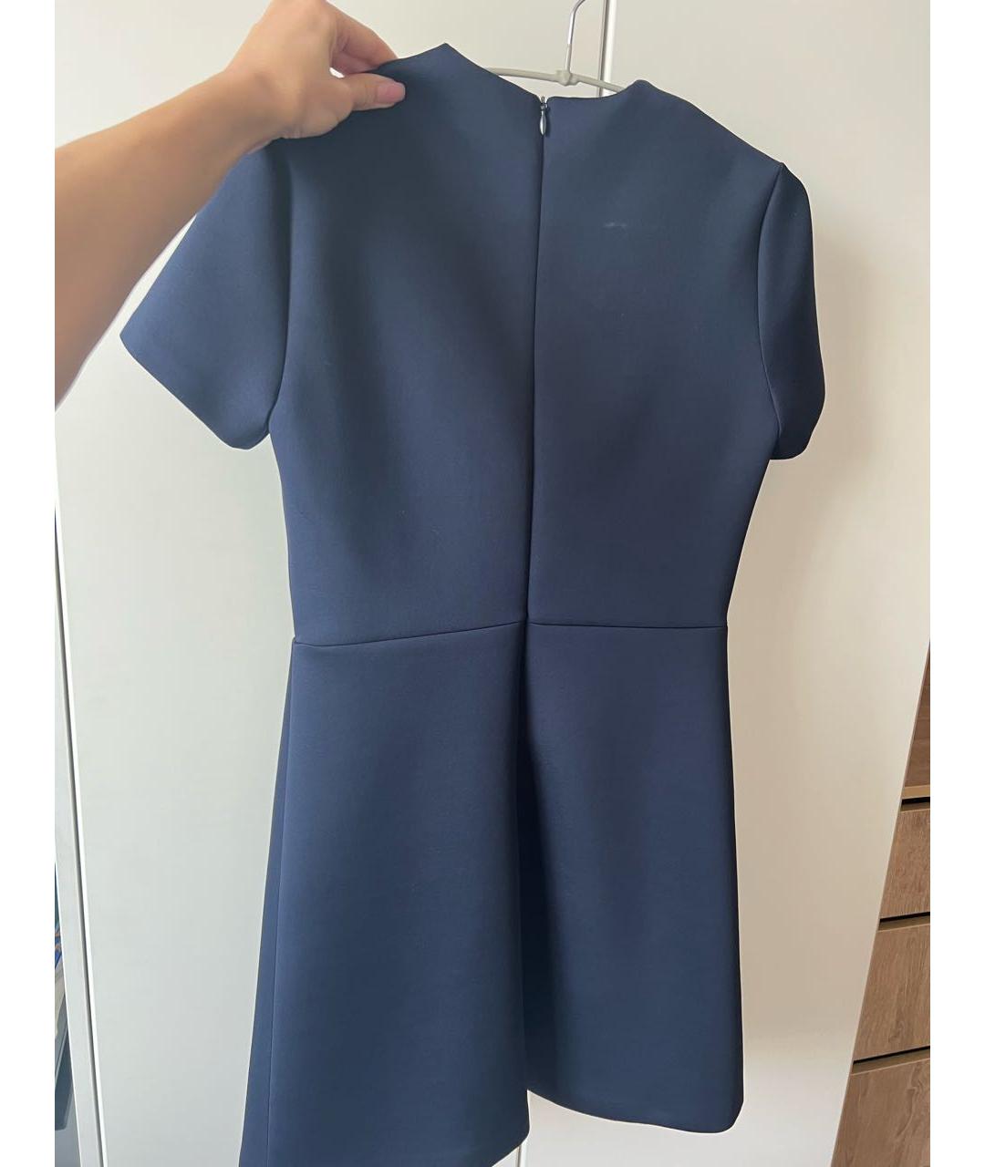 SANDRO Темно-синее полиэстеровое коктейльное платье, фото 2