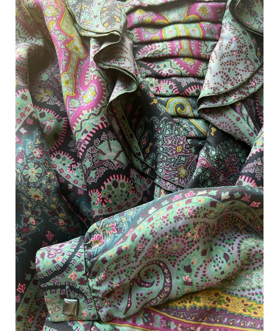 ETRO Мульти шелковое коктейльное платье, фото 7