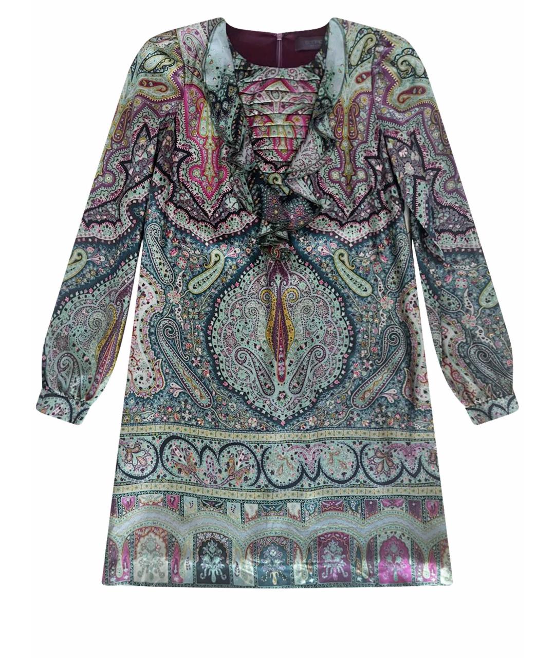 ETRO Мульти шелковое коктейльное платье, фото 1