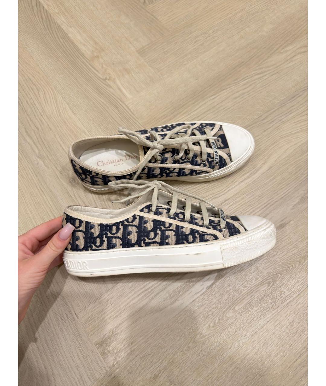 CHRISTIAN DIOR Темно-синие текстильные кеды, фото 2