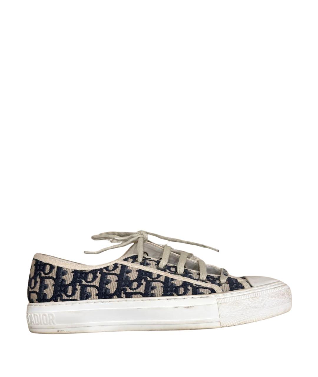 CHRISTIAN DIOR Темно-синие текстильные кеды, фото 1