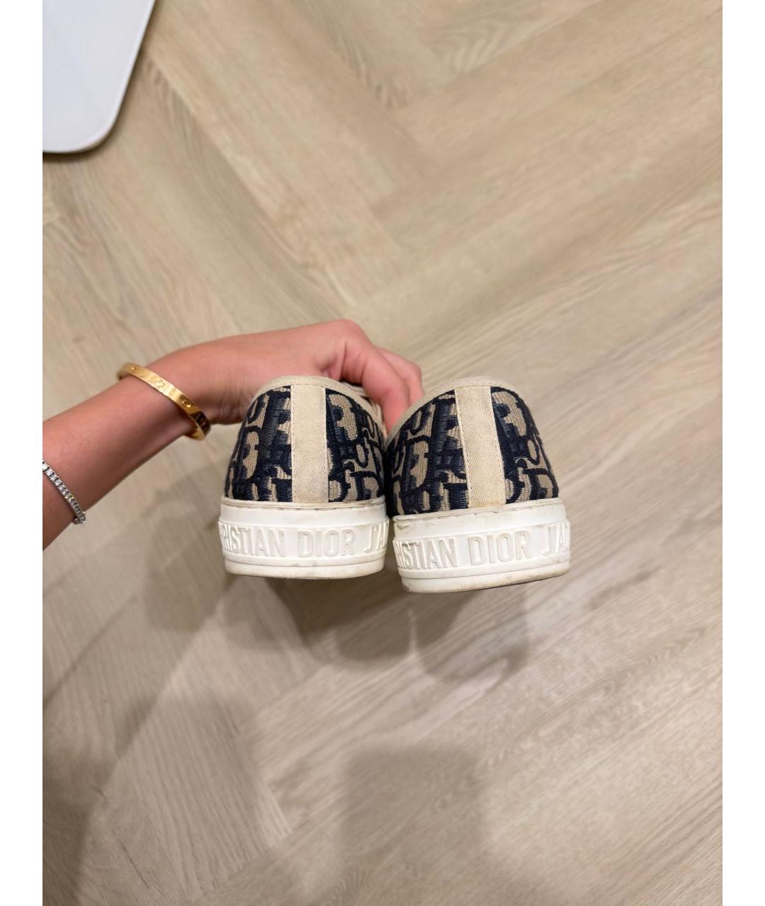 CHRISTIAN DIOR Темно-синие текстильные кеды, фото 3