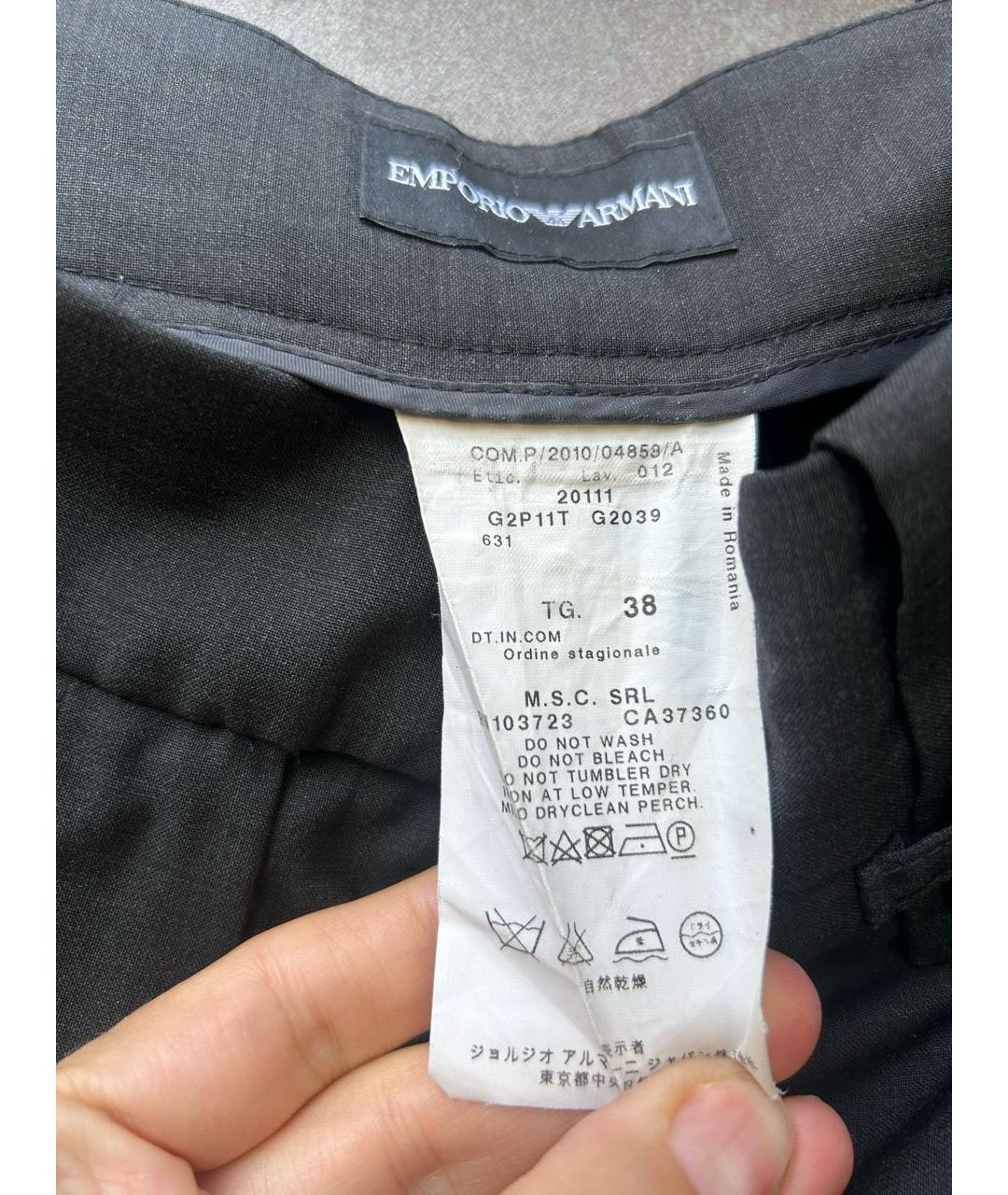 EMPORIO ARMANI Серый шерстяной костюм с брюками, фото 7