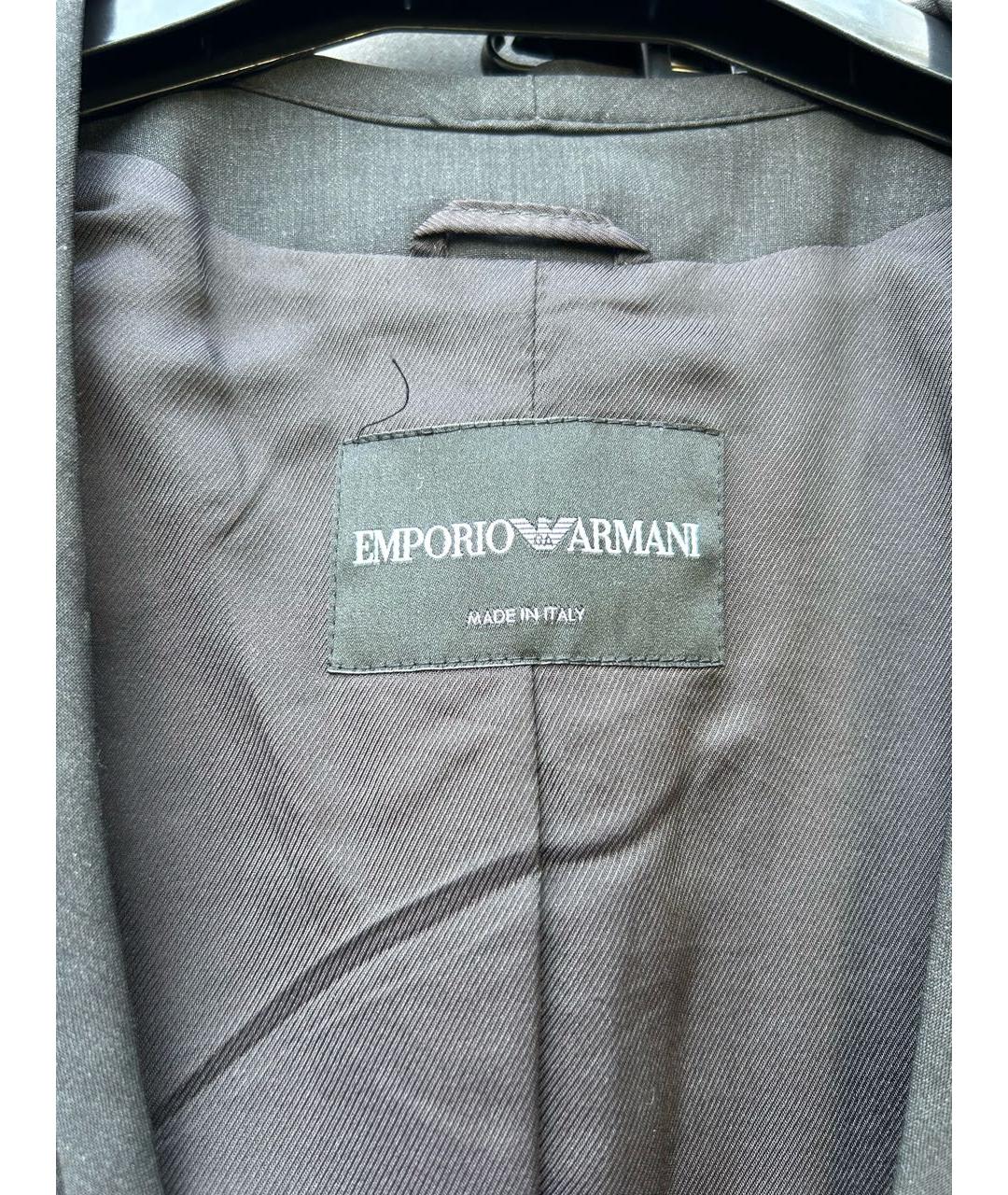 EMPORIO ARMANI Серый шерстяной костюм с брюками, фото 6