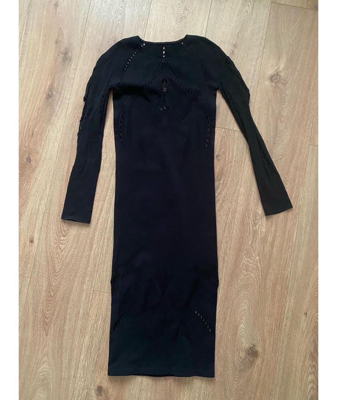 PINKO Черное полиамидовое коктейльное платье, фото 8