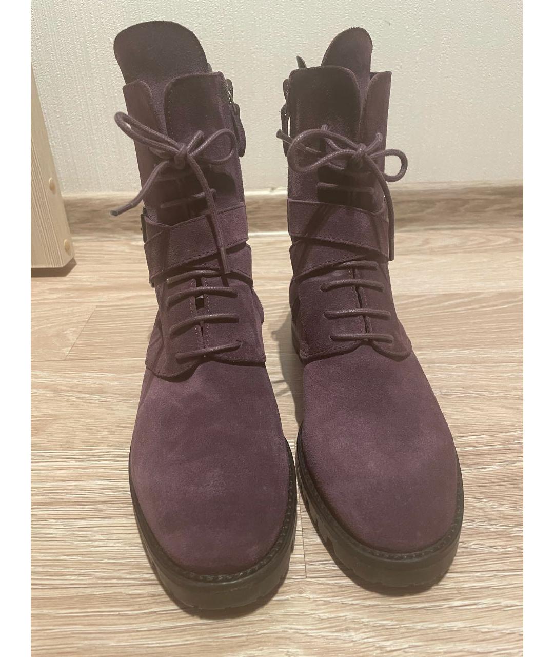 MANOLO BLAHNIK Фиолетовые замшевые ботинки, фото 2