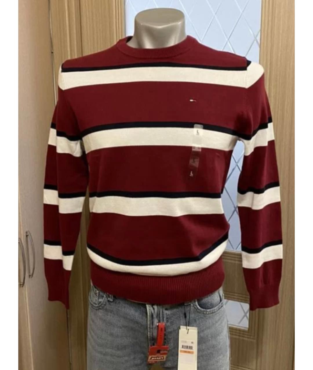 TOMMY HILFIGER Бордовый хлопковый джемпер / свитер, фото 5