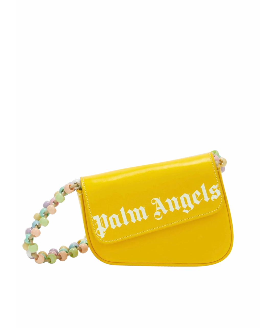 PALM ANGELS Желтая кожаная сумка через плечо, фото 1
