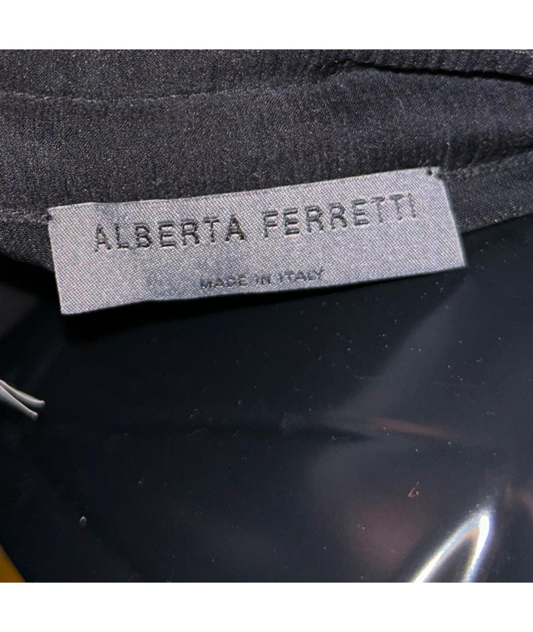 ALBERTA FERRETTI Черная шелковая юбка миди, фото 6