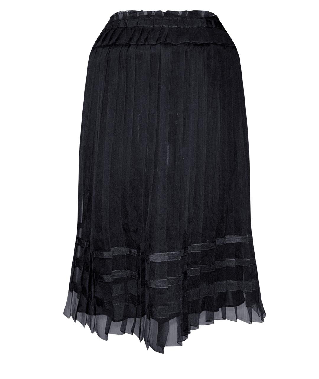 ALBERTA FERRETTI Черная шелковая юбка миди, фото 1
