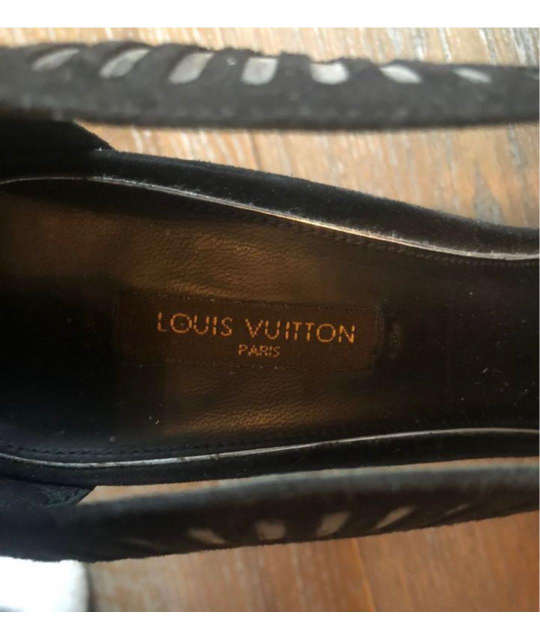 LOUIS VUITTON PRE-OWNED Черные замшевые босоножки, фото 5