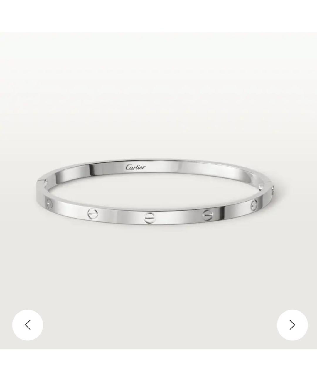 CARTIER Белый браслет из белого золота, фото 3
