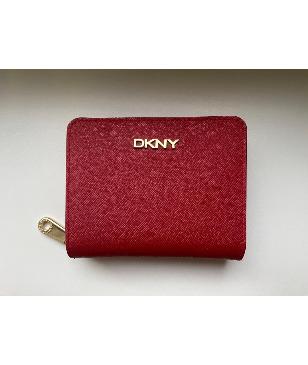 DKNY Красный кожаный кошелек, фото 4