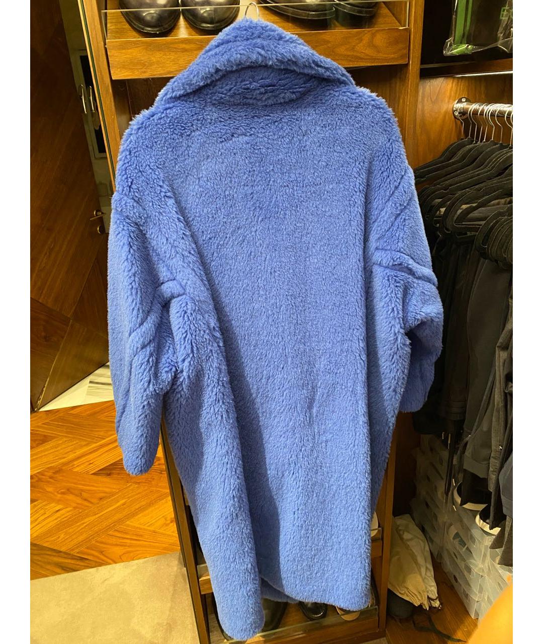 MAX MARA Синяя шерстяная шуба, фото 2