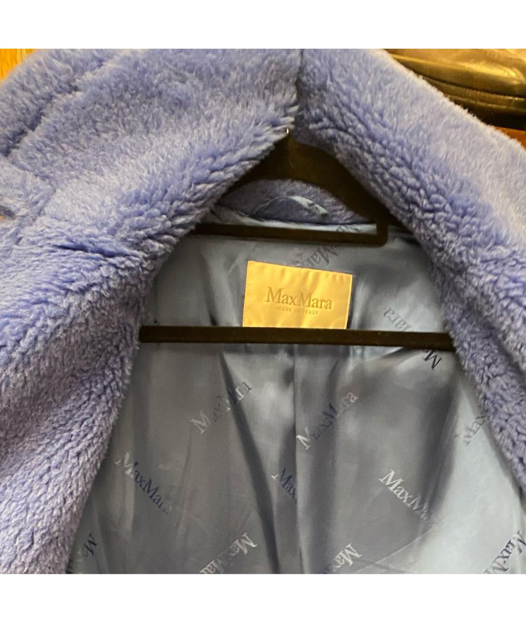 MAX MARA Синяя шерстяная шуба, фото 3