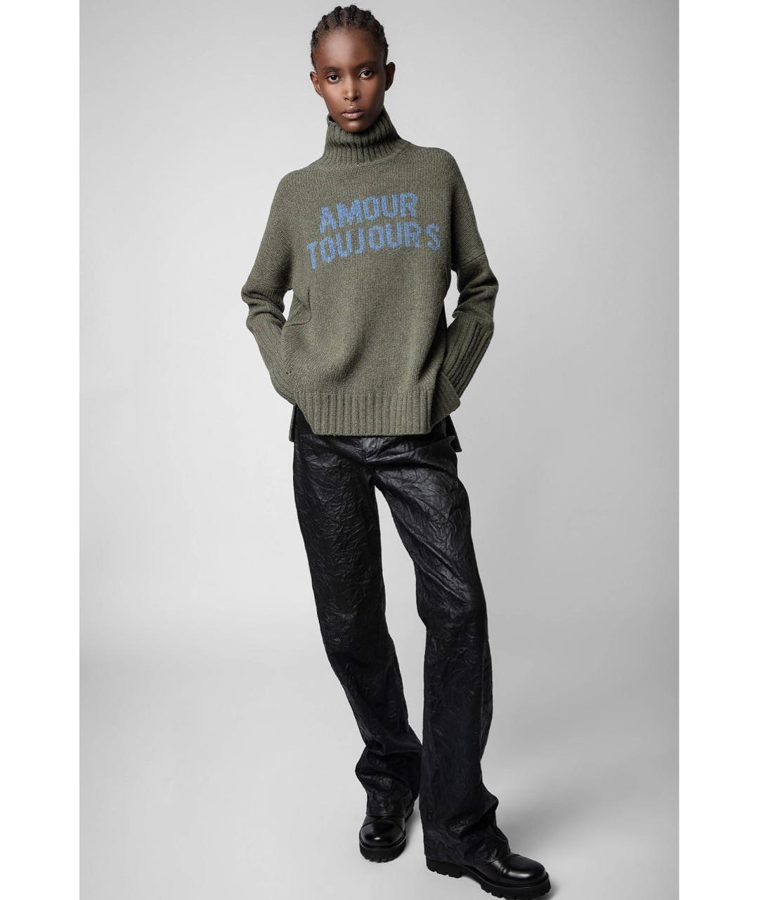 ZADIG & VOLTAIRE Хаки шерстяной джемпер / свитер, фото 3