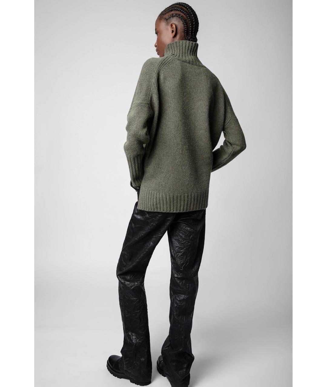ZADIG & VOLTAIRE Хаки шерстяной джемпер / свитер, фото 4