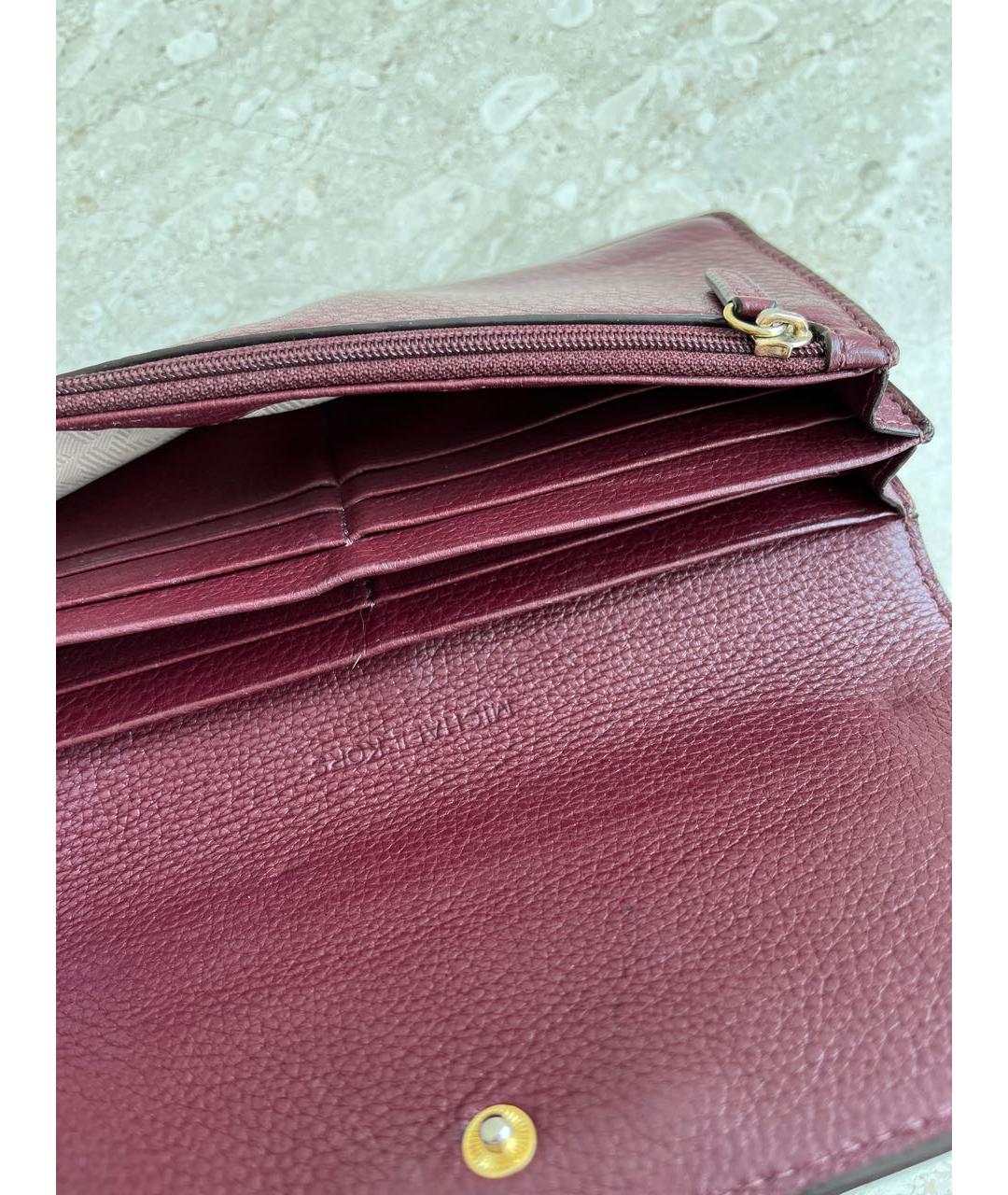 MICHAEL KORS Бордовый кожаный кошелек, фото 2