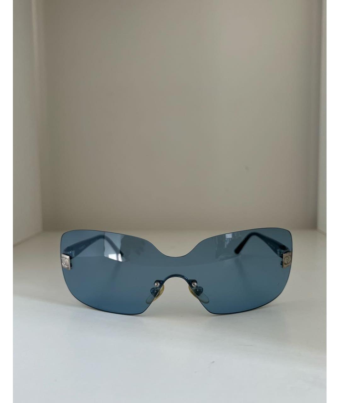 CHANEL Голубые пластиковые солнцезащитные очки, фото 9